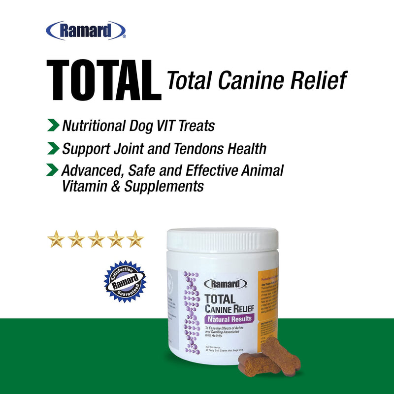 Total Canine Relief - Tasty Soft Chews for Total Canine Relief: Muscle Formula, Joint Care, and More - Healthy Chewable Tablets for Daily Wellness and Agility Support - 45 Chews 1 Pack - PawsPlanet Australia