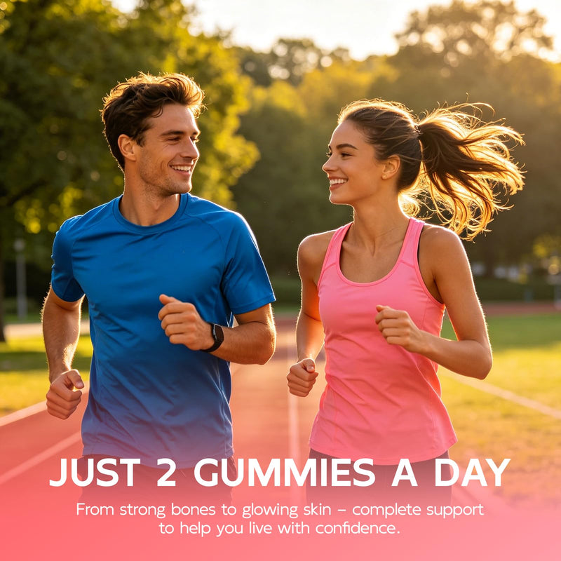 Vitamin D3 K2 Gummies, 10-in-1 Liposomal 10000 IU Vitamin D3 & K2 200 mcg | with Calcium, Magnesium, Collagen, Biotin, Zinc & B12, Bone, Skin & Immune Support, Sugar Free, Peach Flavor, 60 Count 60 Count (Pack of 1)
