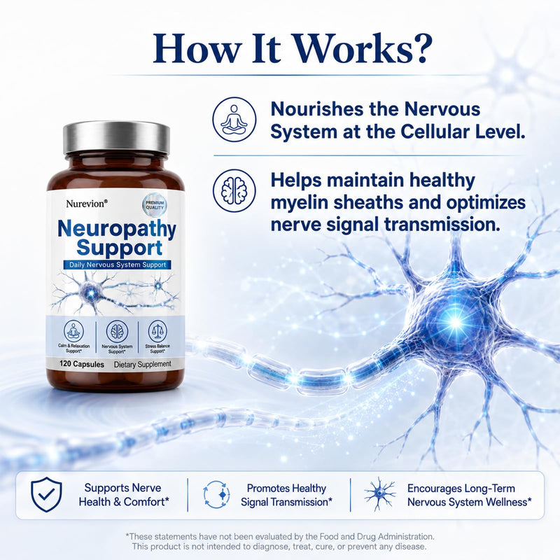 Neuropathy Supplements, Nerve Health Support, 120 Count with 600mg Al-p-ha Lipoic Acid, Benfotiamine & Vitamin B12, Formulated for Peripheral Comfort in Hands, Feet, Legs, Back & Neck