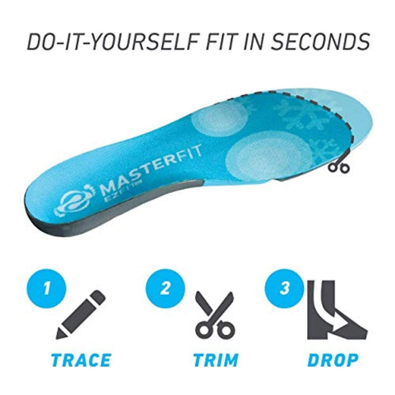 EZFit QF Ski Boot Insoles for Men & Women, Trim-to-Fit Ski & Snowboard Boot Inserts with Arch Support, Volume Reducer Fit & Performance Control Insoles for Winter Boots, Regular/Small Regular Volume Small - BeesActive Australia