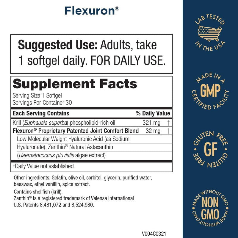 Purity Products Bundle - Flexuron Joint Formula + EverStrong Tablets Flexuron - Krill Oil, Hyaluronic Acid + Astaxanthin - EverStrong- Muscle Matrix Blend w/Creatine, Coffee Fruit Extract + More - BeesActive Australia