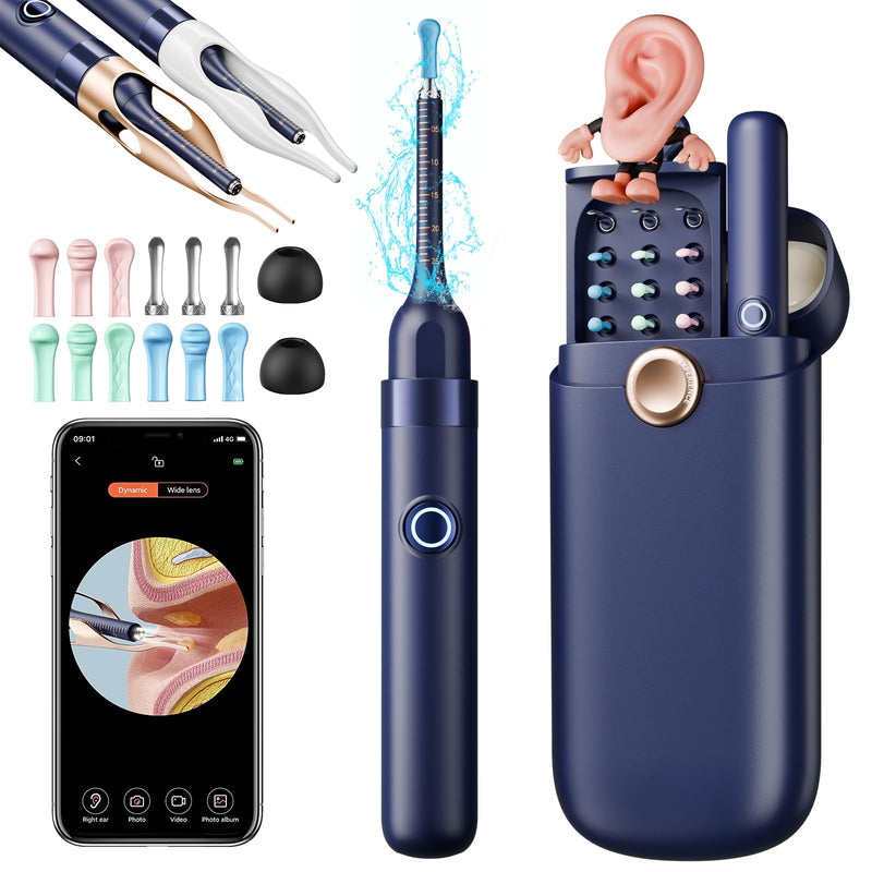 Ear Wax Removal, Ear Cleaner with Camera 1296P HD,Visual Ear Cleaner with 6 LED Lights and Flexible Tip,FSA HSA Eligible Items,Safe Ear Wax Removal Kit with Camera,Ear Cleaning Tool for Family Gifts Black - BeesActive Australia