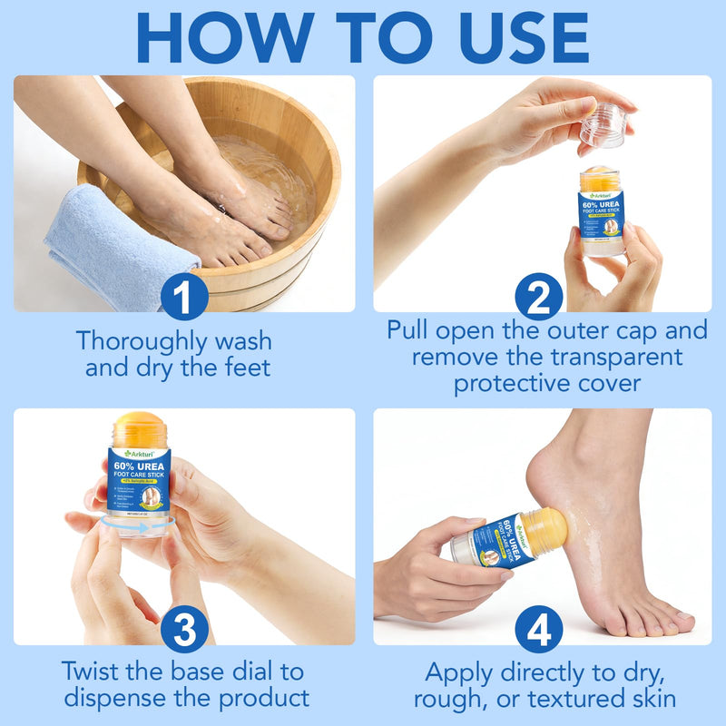 Urea Cream, Maximum Strength Urea Foot Cream, 60% Urea Cream Stick plus 2% Salicylic Acid Callus Remover for Dry Cracked Heels, Hands, Knees, Exfoliating Moisturizer, Dead Skin Remover Foot Balm 1.4OZ 1 Pack