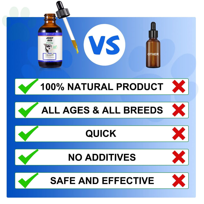 Joint & Hip Supplement with Glucosamine for Dog, Joint Aid Liquid Drops with Chondroitin & Turmeric Oil for Joints Comfort & Mobility Support, Pet Supplement for Older & Stiff Dog, Beef Flavor - 60 ml 2 fl oz