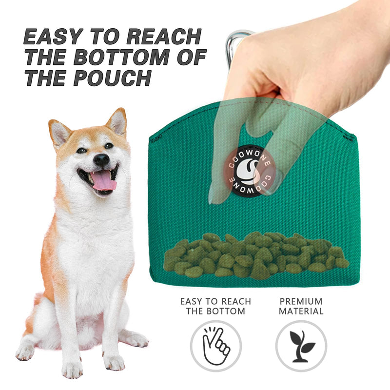 COOWONE Dog Treat Pouch Magnetic Closure Small Dog Training Treat Pouch Pocket Sized Small Dog Treat Pouch with Clip (Green) Green - BeesActive Australia