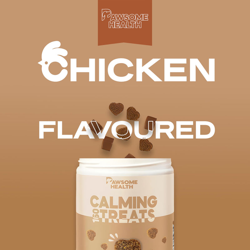 160 Dog Calming Treats | Includes Free Calming eBook | Natural Soothing Chews with L-Tryptophan, Chamomile & Valerian Root | Ideal for Anxiety, Travel, Vet Visits