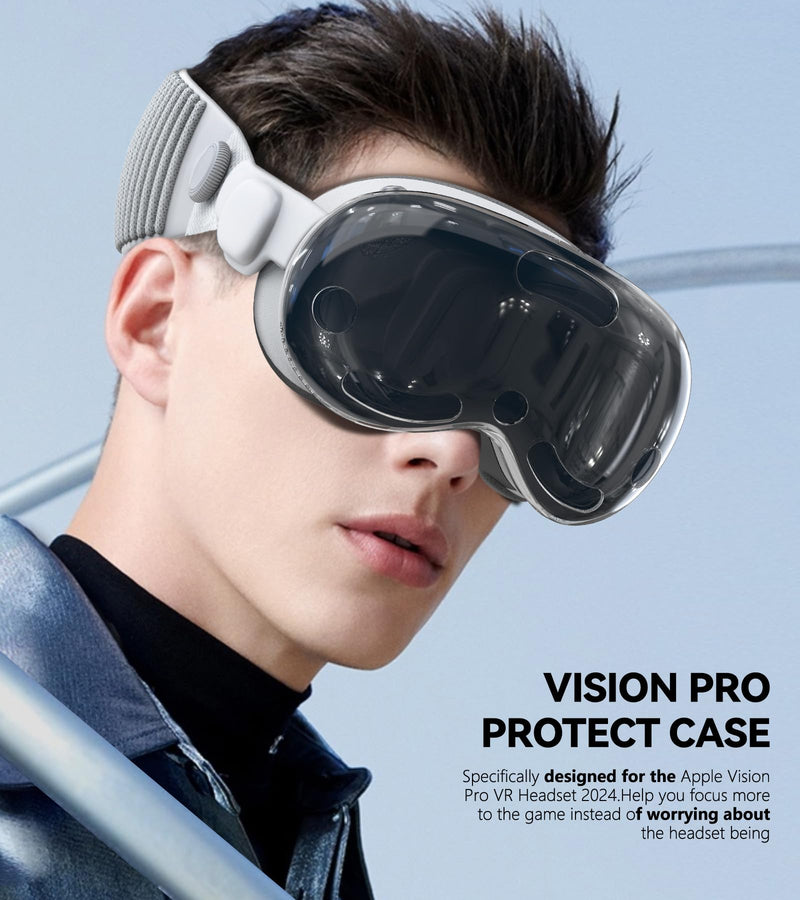 Inesore for Apple Vision Pro Case Clear, [1:1 Coverage] Crystal Clear Slim Screen Protector Cover, Anti-Scratch, No Yellowing for Apple Vision Pro VR Headset 2024 Accessories - Clear - BeesActive Australia