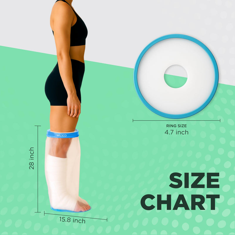 100% Waterproof Adult Cast Covers for Shower Leg, Resuable 28" Long,Easy to wear, Cast shower cover leg,foot bag for showering, post surgery waterproof foot boot covers, Plastic bag to cover leg - BeesActive Australia