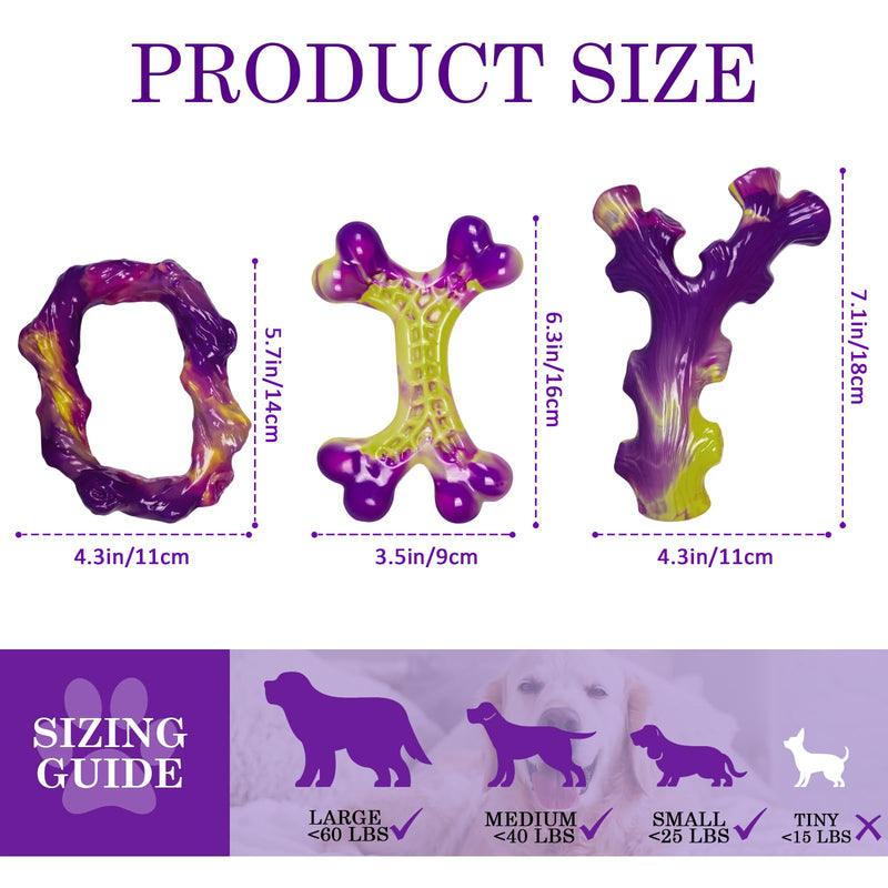 Tough Dog Toys for Aggressive Chewers 3 Pack Chew Toys for Large Dogs, Indestructible Dog Toy for Aggressive Chewers Large Breed, Dog Toys to Keep Them Busy Model 315 - BeesActive Australia
