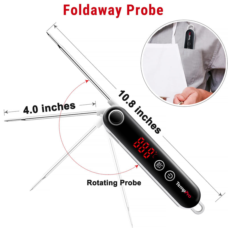 TempPro TP18 Instant Read Meat Thermometer Digital with Thermocouple Sensor, Cooking Food Thermometer for Grill, Smoker, BBQ, Oil Deep Frying, Candy, Kitchen Thermometer (Previously ThermoPro) - BeesActive Australia