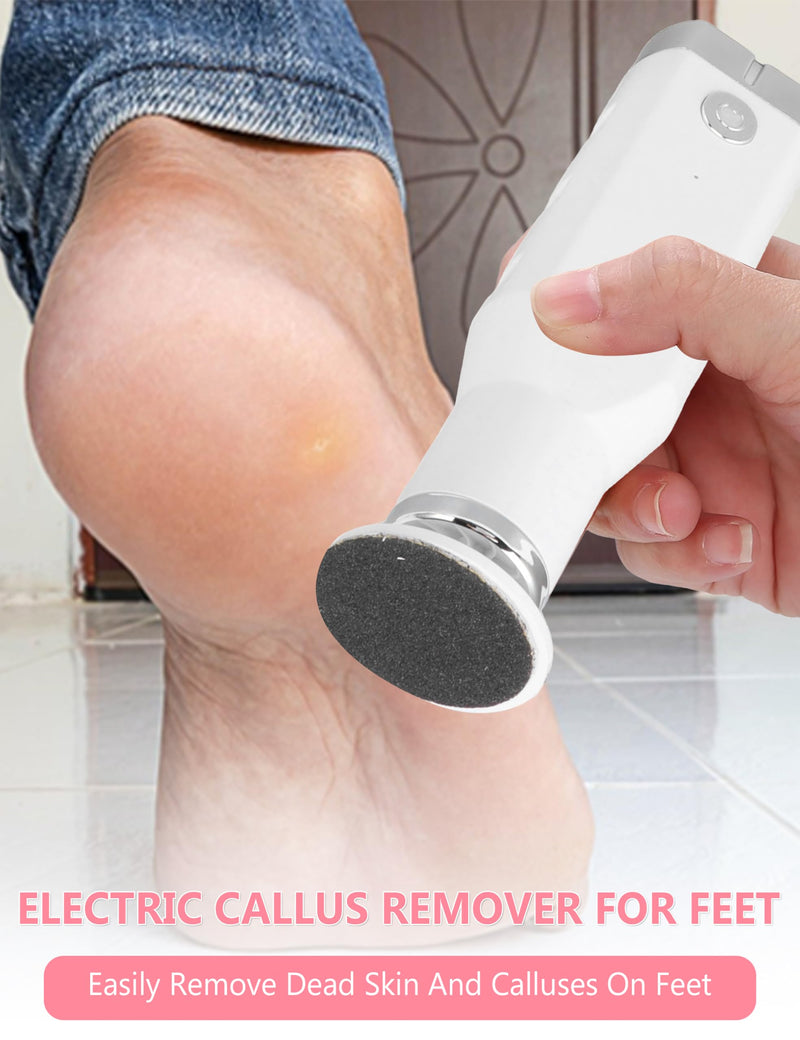 Electric Foot Callus Remover, Dioche 650 RPM Electric Foot File, Adjustable Speed, USB Charging, Removable and Washable, with 60pcs Replacement Sandpaper Disk, for Dead Cracked Hard Skin Calluses - BeesActive Australia