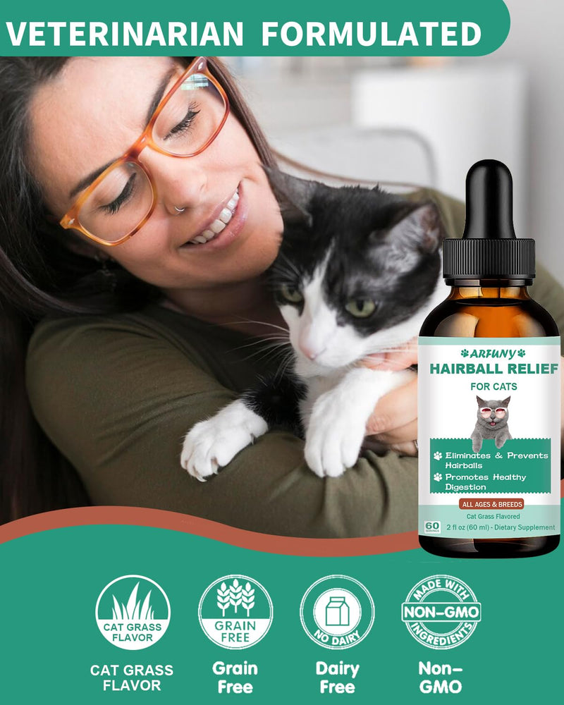 Hairball Remedy for Cats - Hairball Treats for Cats Help Prevent & Remove Hairballs - Cat Hairball Treatment Promotes Natural Passage of Hairballs - Natural Ingredients & Vitamins - Cat Grass Flavor