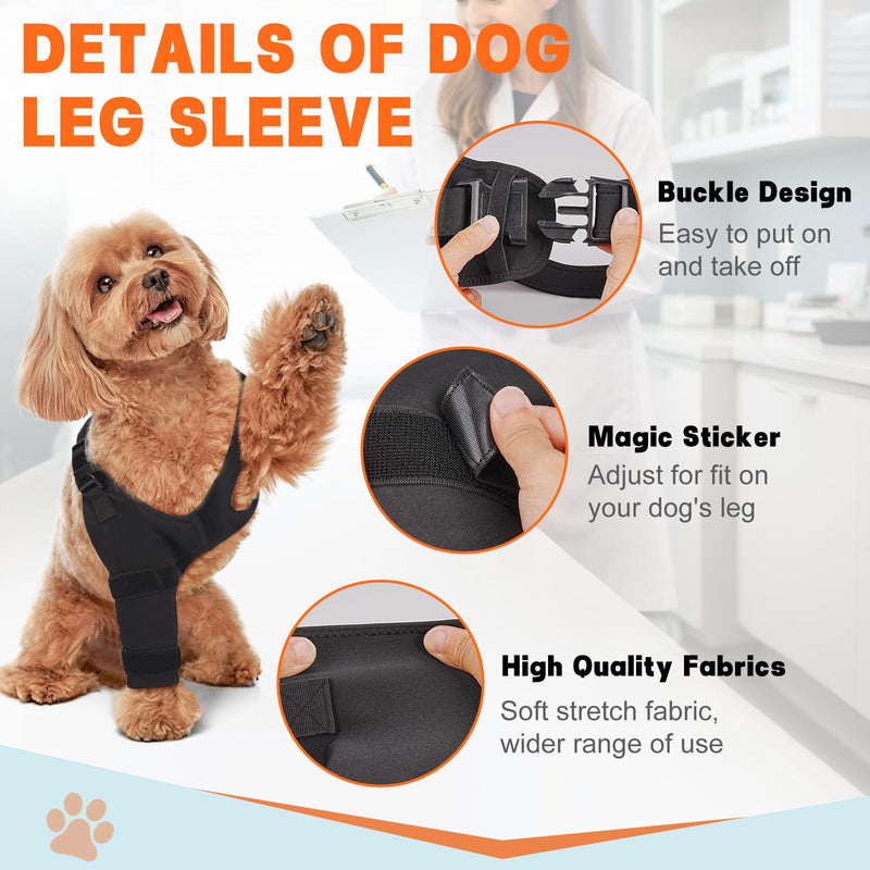 Dog Elbow Protector Brace Sleeve for Arthritis Pressure Sores Dysplasia Calluses– Breathable Adjustable Dog Front Leg Sleeve Anti-Licking for Post-Surgery Care Recovery(Left Leg, L) Large Left Leg