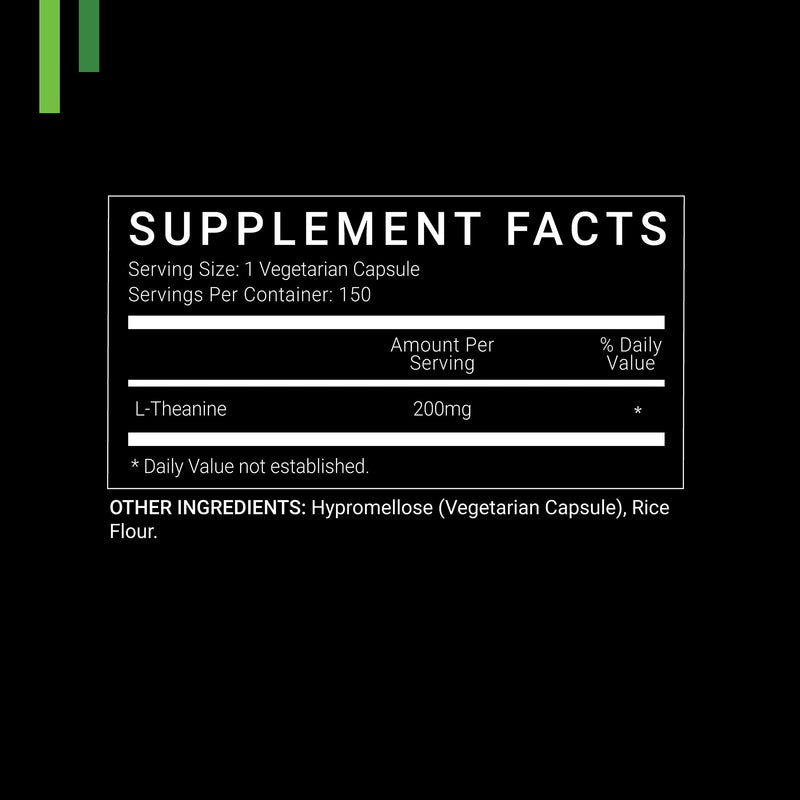 SYMNUTRITION L-Theanine 200mg — 150 Count (V-Capsules) / 150 Servings Manufactured in a cGMP-Registered Facility in USA; Non-GMO, Vegan & Gluten Free USA, 120ct.