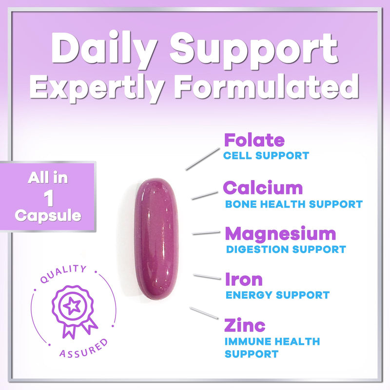 Multivitamin For Women - Complete Daily Woman's Multivitamins with Biotin, Calcium, Folic Acid, Iron, Zinc, Vitamin A, C, D, E & B Vitamins, Women's Hair Skin and Nails Supplements - 60 Softgels 60 Count (Pack of 1)