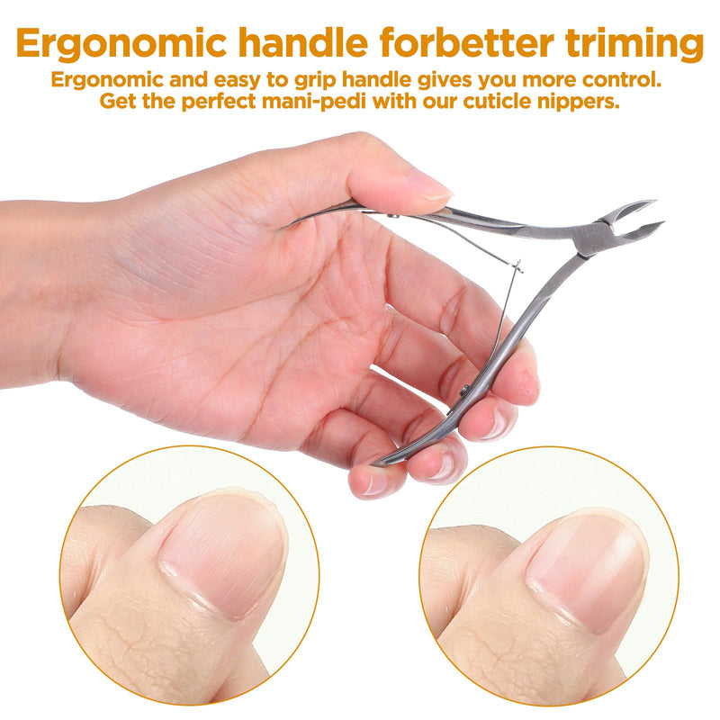 Ptwola 18 Pack Professional Cuticle Trimmer Nippers Stainless Steel Nail Cuticle Cutter Sharp Pointed Blade Dead Skin Remover Clipper Scissor Pedicure Manicure Tool for Fingernails Toenails Care(18) - BeesActive Australia