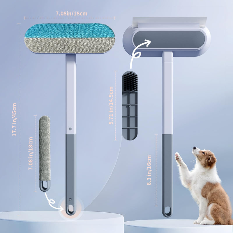 Maisly Pet Hair Remover 4 in 1 Lint Brush Set with Extension Rod Dog and Cat Hair Remover Reusable Lint Brush Instead of Lint Roller for Sofas Carpets Scratching Posts and Clothes - BeesActive Australia