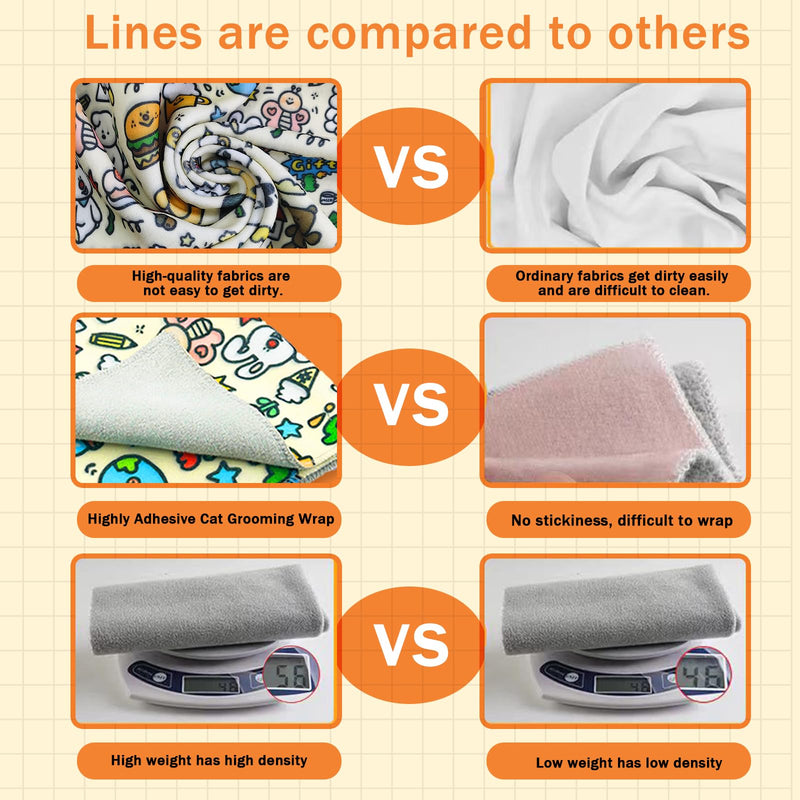 Cat Grooming Wrap, Velcro Fabric for Cat Nail Trimming Restraint, Multi-Purpose Cat Wrap with Cat Nail Clippers and Nail File, Cat Restraint Calming Wrap for Nail Clipping XL XL(Within 22 Pound) - BeesActive Australia