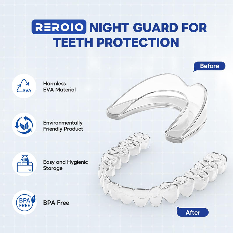 Mouthguards for Grinding Teeth Grinding Mouth Guard for Sleep, Mouth Guard for Grinding/Clenching at Night, Perfect fit Anti Grinding Night Guard for Adults 1.8*2.2in+1.8*2.4in 4.0