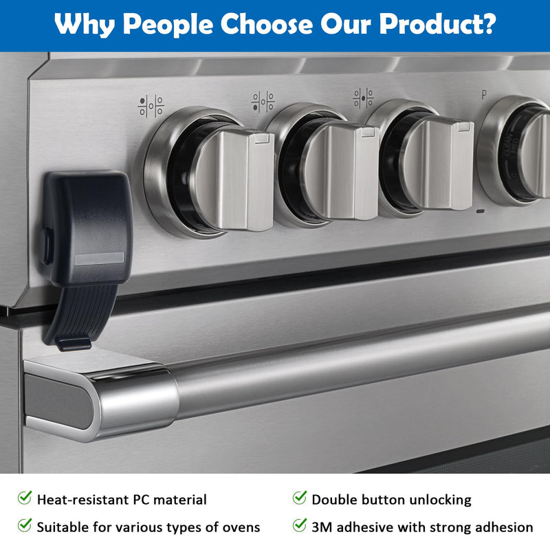 Windspeed 1.8x3.1 Inch Childproof Oven Door Lock 2 Pack Updated Oven Front Lock Child Safety Oven Lock Baby Proofing