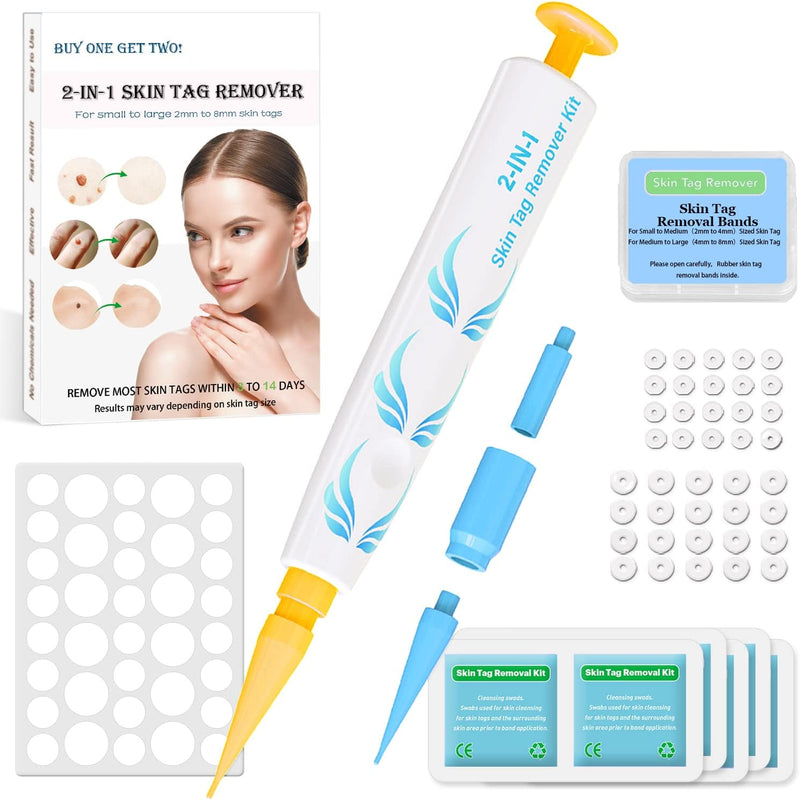 Auto TagBand Micro Skin Tag Remover Device for Small Skin Tags. Easy Application in Minutes (includes 10x Removal Bands & Cleansing Wipes)