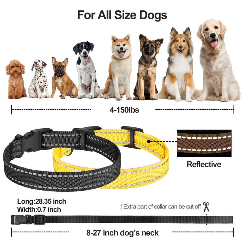 Paipaitek Collar Replacement Strap Compatible with Patpet, Garmin, Dogtra, Petrainer, Dog Care, Sportdog Field Trainer, Trainpro Dog Training Collar Receiver Reflective black and reflective yellow - BeesActive Australia