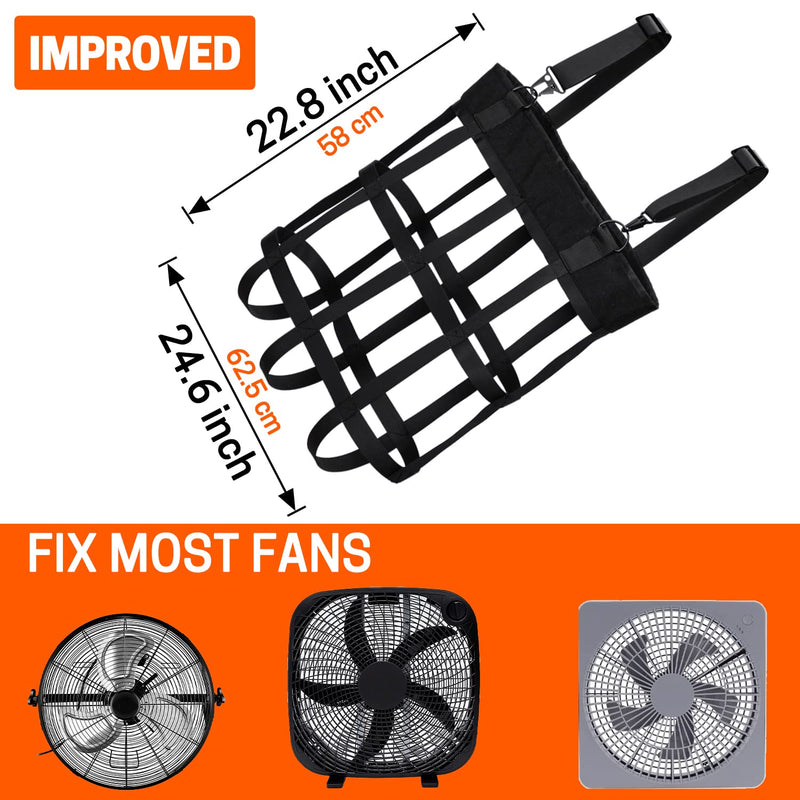 Box Fan Bag,Classic Horse Stall Fan Holder for 20"×20" Box Fan, Hanging Web Box Fan Carrier for Horse Stall, Barn, or RV - BeesActive Australia