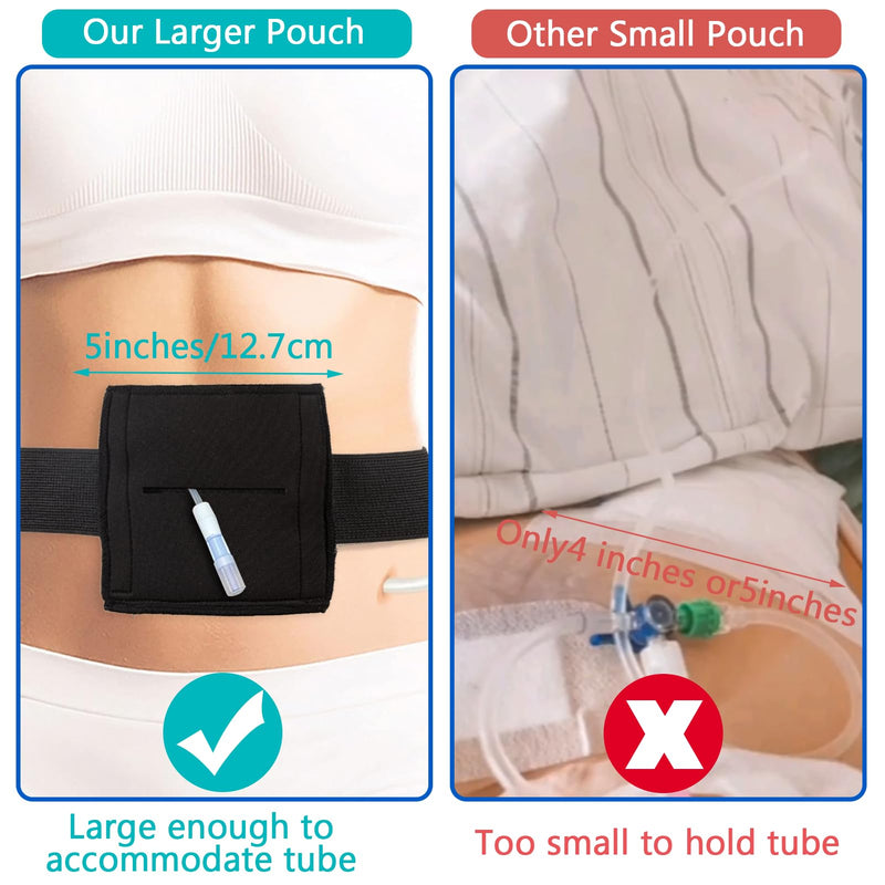 Breathable Feeding Tube Belt, Concealment and Comfortable Gastrostomy G Tube Accessories, Peritoneal Dialysis Belt with Mesh Sponge Pad Black Pd Belts Dialysis for Men Women Adults (L) L - BeesActive Australia