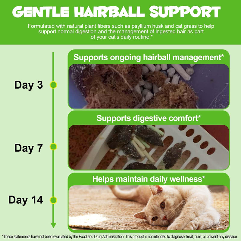 Hairball Remedy for Cats, Cat Hairball Treatment, Hair Ball Relief Digestive Aid, Promotes Healthy Digestion, Natural Passage of Hairballs, Furball Control Drops for All Ages & Breeds 60ml