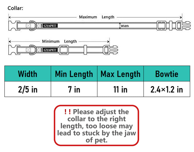 Cat Collar Breakaway Bowtie Safety with Bell Adjustbale Kitten Puppy Solid Plaid Color Set J-[2pcs] Red - BeesActive Australia