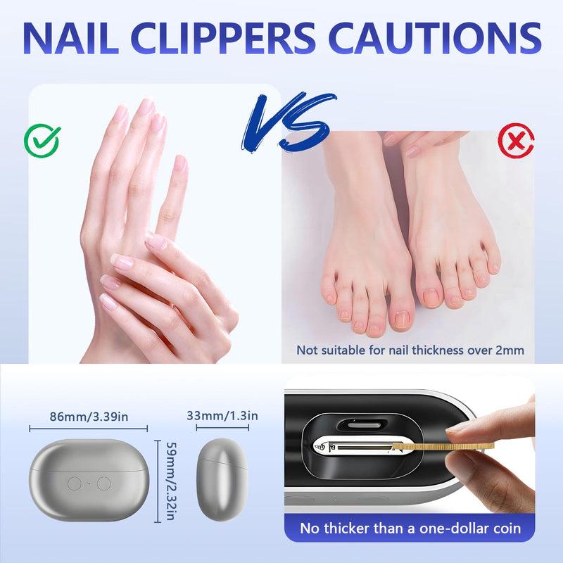 2026 Upgraded 3-in-1 Electric Nail Clippers for Seniors with LED Light, 2-Speed Automatic Nail Trimmer, Cutter for Seniors Adults Kids - BeesActive Australia