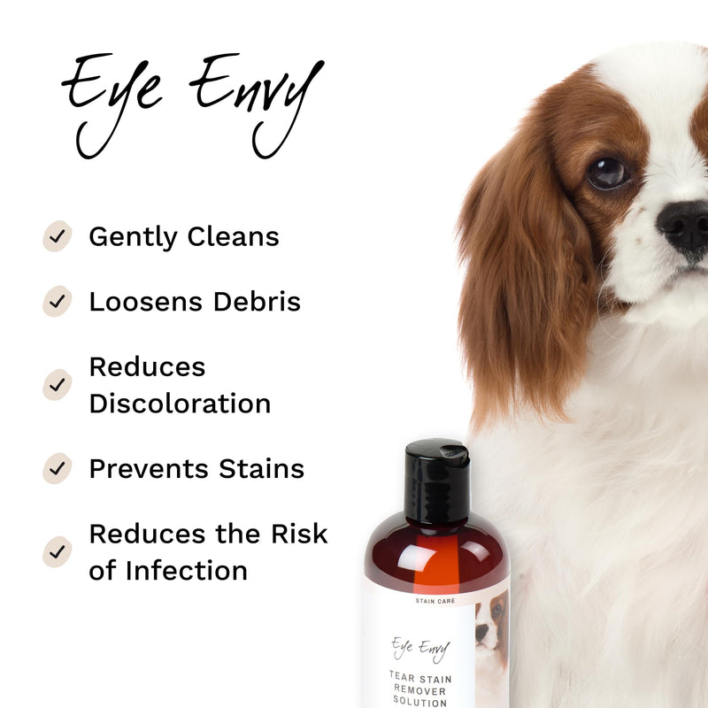 Eye Envy Tear Stain Remover Solution for Dogs|100% Natural,Safe|Recommended by Breeders/Vet/Professional Handlers/Groomers|Contains colloidal Silver|Remove Stains from White/Light Fur,Skin Folds (8oz) 8oz - BeesActive Australia