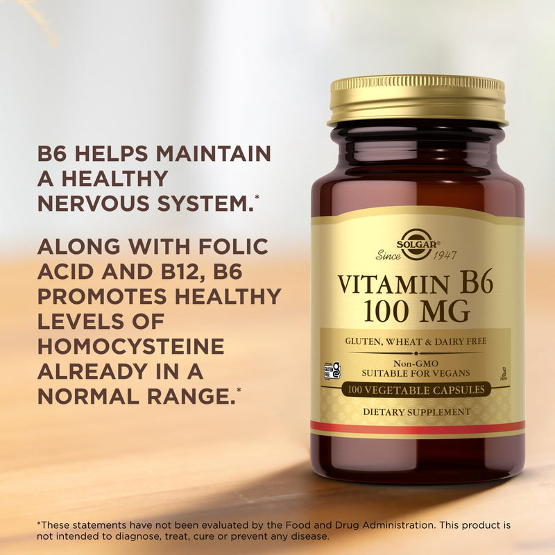 Vitamin B-6 100mg Solgar 100 Caps