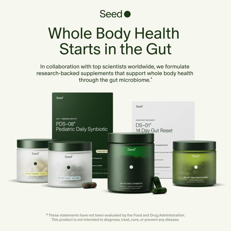 Seed DM-02 Daily Multivitamin - for Adults - 30-Day Supply with Jar | 100% DV Nutrition - 20 Essential Vitamins & Minerals - Immune, Bone, Hair, Skin & Nail Health - Vegan Capsules