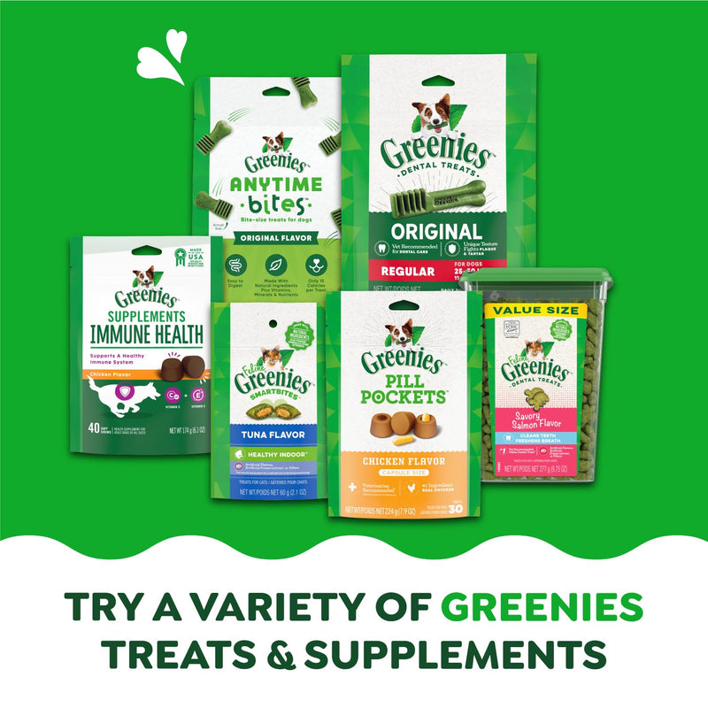 Greenies Feline Adult Dental Cat Treats, Savory Salmon Flavor, 9.75 oz. Tub 9.75 Ounce (Pack of 1) - PawsPlanet Australia