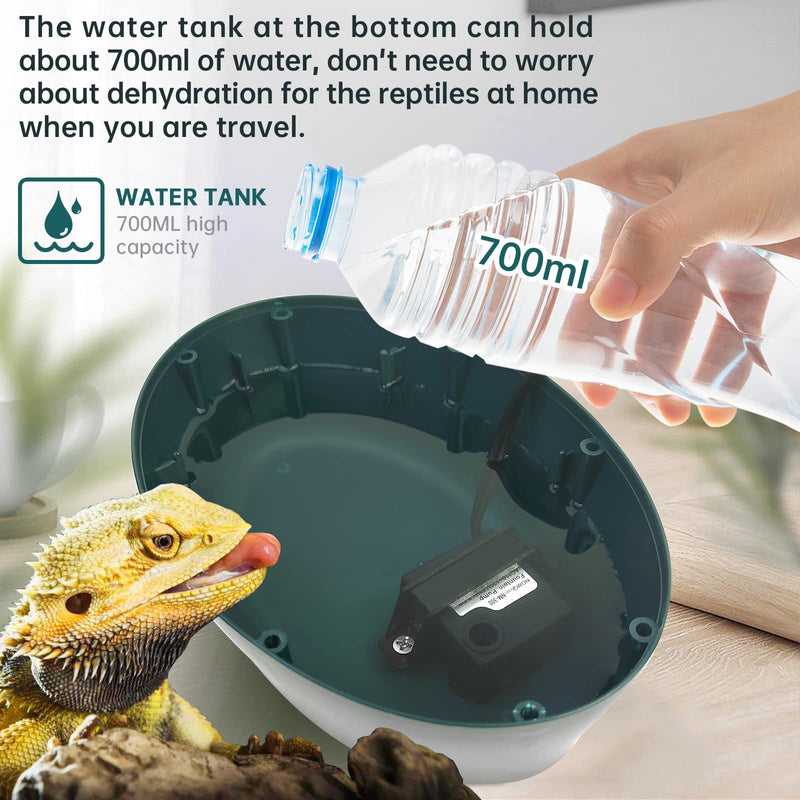 Reptile Drinking Water Fountain Chameleon Accessories Automatic Circulation System with Trough, Bearded Dragon Cage Accessories Reptiles Habitat Waterfall for Snake/Lizard/Chameleon/Turtle - BeesActive Australia