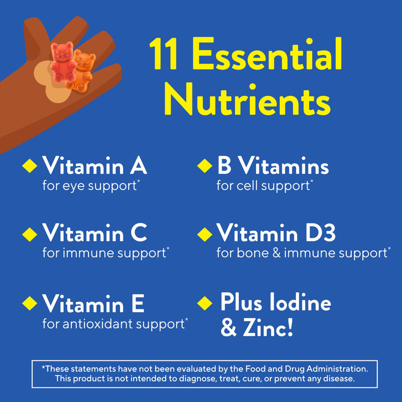 L'il Critters Kids Multivitamin Gummies | 100 Count | Gummy with Vitamins A, C, D, E | Assorted Fruit Flavors | No Sugar Added | Gluten-Free Children's Supplement 100 Count (Pack of 1)
