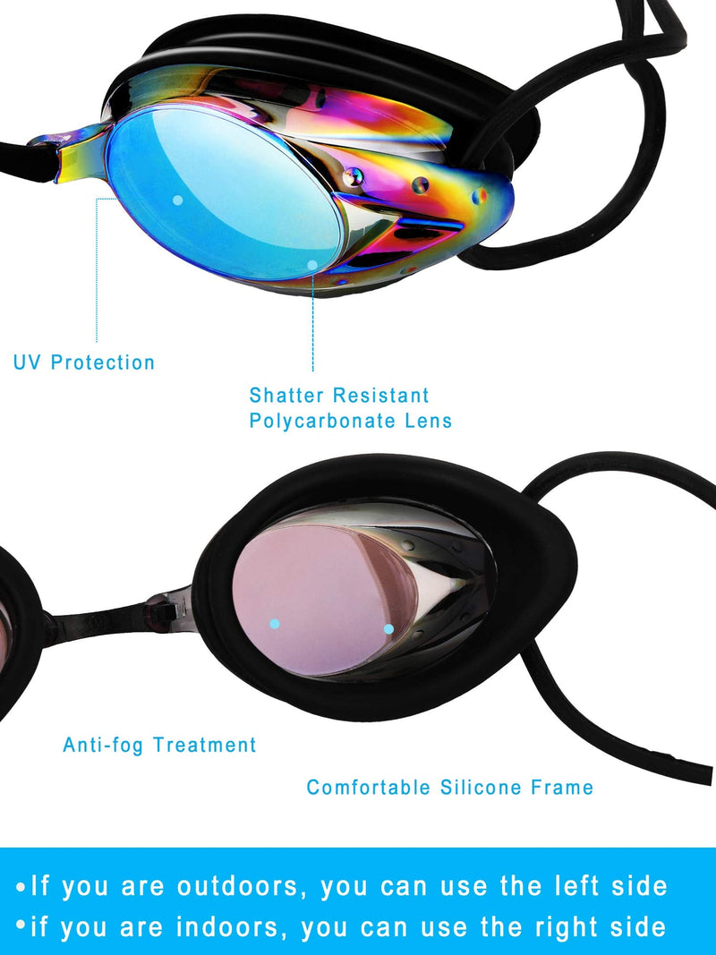 Chinco 4 Pairs Triathlon Swim Goggles, Swimming Goggles Anti Fog Shatterproof UV Protection Goggles, Assorted Colors - BeesActive Australia