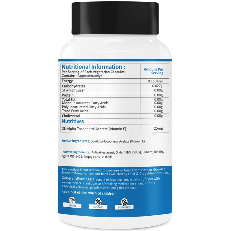 Vitamin E Capsules for Dogs & Cats | Antioxidant Nutritional Support | Supports Skin, Coat & Immune Health | Veterinary Supplement | 100 Capsules