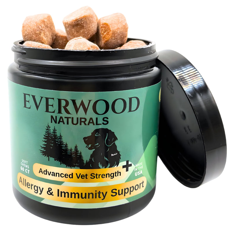 Premium Allergy & Immunity Support Soft Chews for Dogs – Colostrum, Plasma Proteins, Yeast & Vitamins C & E – Dog Immunity & Allergy Supplement – 60 Soft Chews