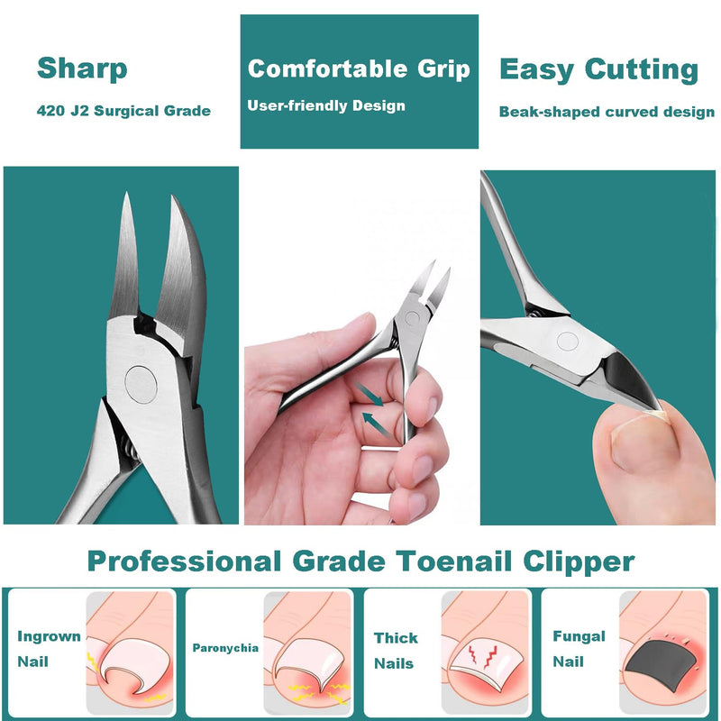 Pedicure Tools for Feet,Ingrown Toenail Treatment,Ingrown Toenail Removal Kit,Pedicure Set,Toenail Grooming Kit,Top Notch Foot Blade, Super Sharp Toenail Clippers(8 Pcs Leather Case) 8 Pcs Set - BeesActive Australia
