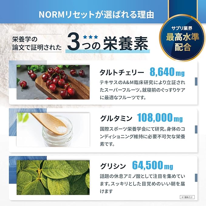NORM Glutamine 108,000mg Glycine 64,500mg Apple flavor No artificial sweeteners Contains super fruit Made in Japan Reset Powder - BeesActive Australia