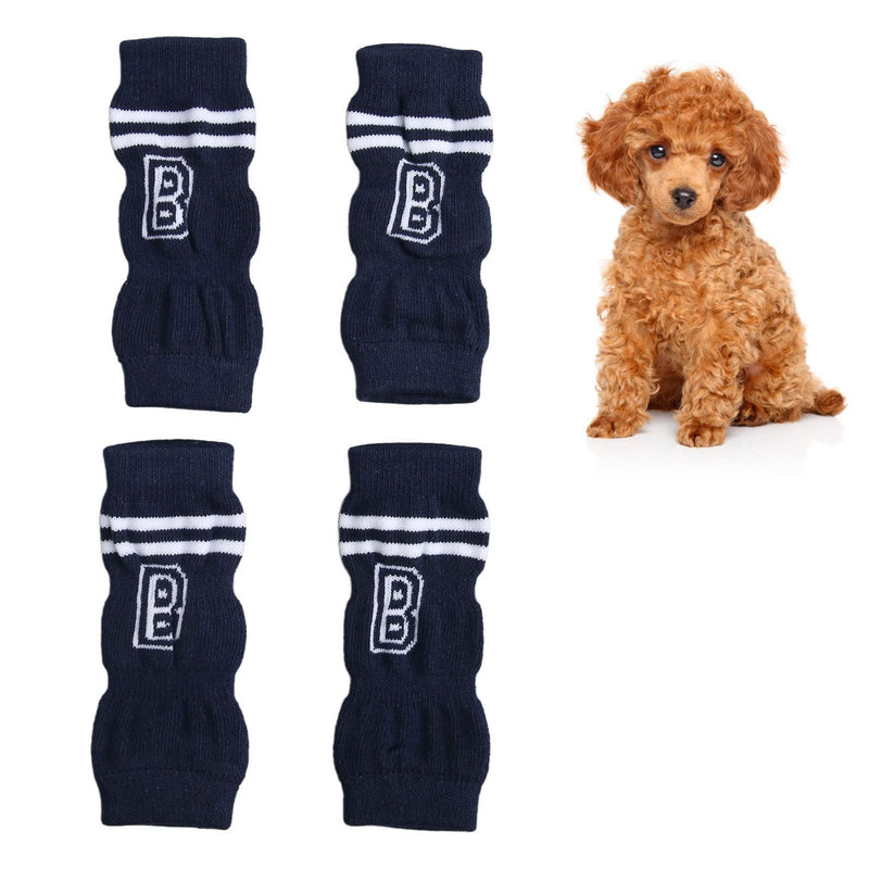 ZJchao 4Pcs Pet Dog Elbow Protectors,Dog Legs Socks Knitted Leg Warmer Wraps Pet Elbow Protective Sleeve,Joint Dirty Letter Pattern Pet Elbow Protective Sleeve,for Small Medium Pets Prevent Injury (L) L