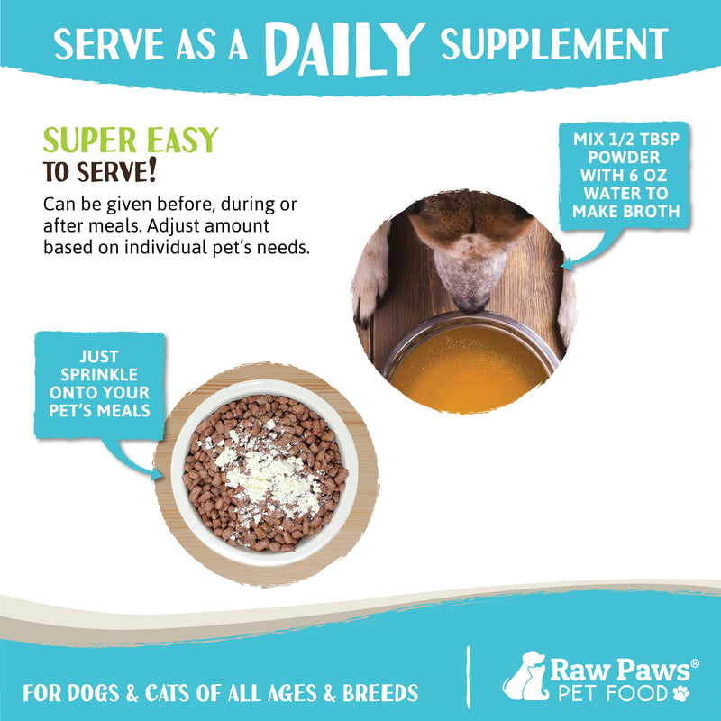 Raw Paws Whole Milk Powder & Bone Broth for Dogs and Cats Bundle - Whole Goat Milk Powder & Chicken Bone Broth - Made in USA - Pet Nutritional Supplement - Protein Powder Food Topper
