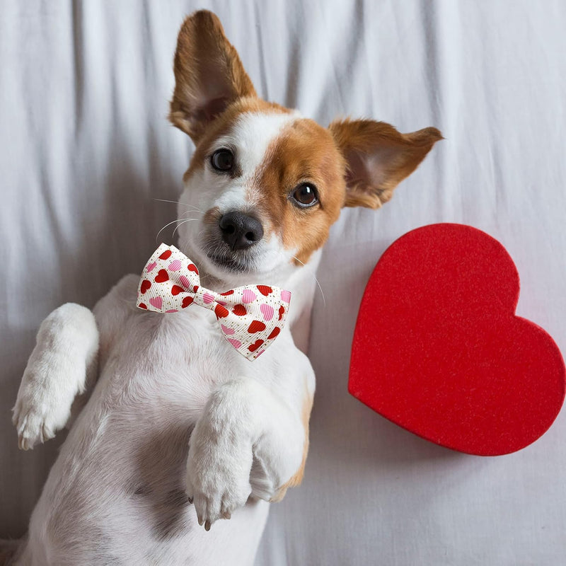 Pohshido 2 Pack Valentine's Day Cat Collars with Bow Tie with Bell and Charms Adjustable Heart Pattern Breakaway Collars for Boys and Girls Cats or Small Dogs Color 4 - BeesActive Australia