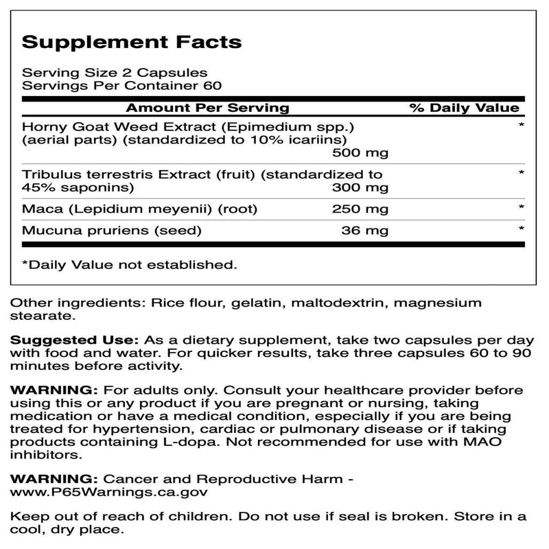 Swanson Horny Goat Weed Complex 120 Capsules - BeesActive Australia