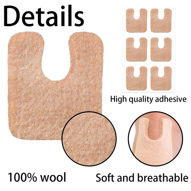 60 Pieces U Shaped Felt Callus Pads Metatarsal Pads Forefoot Foot Pads Pain Relief Foot Cushion Keep Protecting Calluses from Rubbing on Shoes Adhesive Pads for Men and Women 60 PCS - BeesActive Australia
