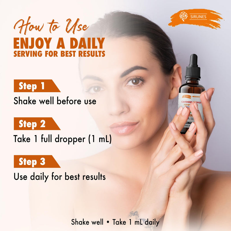 Cayenne Pepper Drops with Hawthorn Beet Root Turmeric Vitamin K2+D3 Liquid Supplement, Alcohol Free, 2 FL OZ, 60 Servings