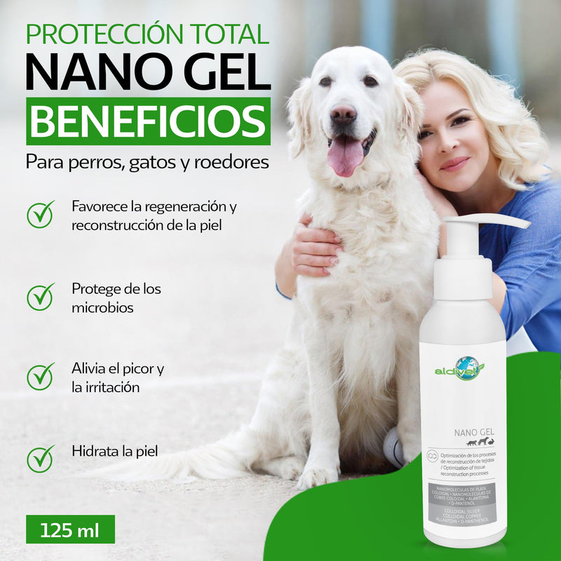 Aldivet Regenerating and Tissue Reconstructing Gel in Dogs Cats Rodents - Healing Skin Wounds, Burns and Scratches - Deep Hydration - Soothes Irritation and Itching - Protects - 125ML