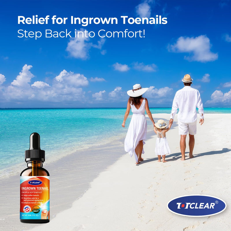 Ingrown Toenail Relief: Ingrown Toenail Tool for Men Women - Ingrown Toenail Removal Kit - Ingrown Toenail Corrector Drops - Ingrown Toenail Removal - Effective Solution for Ingrown Toenails - 30ml 1 Fl Oz (Pack of 1)